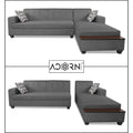 Adorn India Blazer L Shape 6 Seater Sofa Set (Right Side) (Grey)