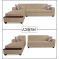 Adorn India Blazer L Shape 6 Seater Sofa Set (Left Side) (Beige)