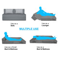 Adorn India Wood Easy Alyn Plus Stripes 3 Seater Sofa Cum Bed (5X6, Grey) (1 Year Warranty)