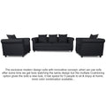 Adorn India Magnum 3-1-1 Sofa Set (Black)