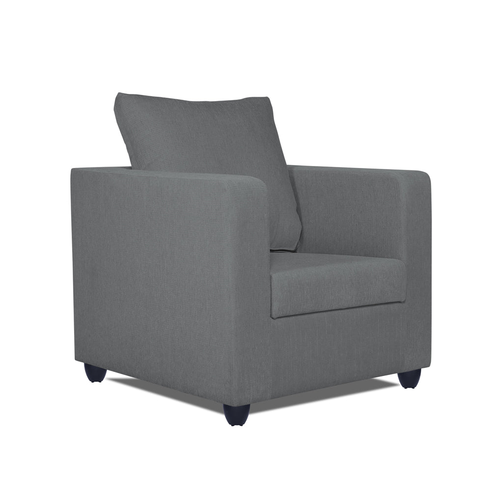 Adorn India Zink 1 Seater Sofa (Grey)