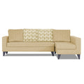 Adorn India Beetle Plus Bricks L Shape 6 Seater Sofa Set (Right Hand Side) (Beige) (3 Year Warranty)