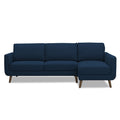 Adorn India Damian L Shape 6 Seater Sofa Set RHS (Blue) (3 Year Warranty)