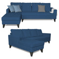 Adorn India Hallton Plain L Shape 6 Seater Sofa Set LHS (Blue) (3 Year Warranty)