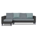 Adorn India Beetle Plus Blossom L Shape 6 Seater Sofa Set (Left Hand Side) (Black & Grey) (3 Year Warranty)