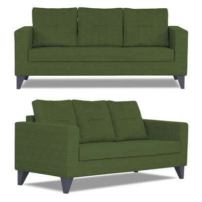 Adorn India Hallton Tufted 3+1+1 5 Seater Sofa Set (Green)