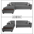 Adorn India Blazer L Shape 5 Seater Sofa Set (Left Side, Grey)