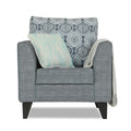 Adorn India Cortina Damask 1 Seater Sofa (Grey)
