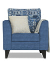 Adorn India Sheldon Crafty (3 Years Warranty) 1 Seater Sofa (Blue) Modern