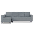 Adorn India Beetle Plus Stripes L Shape 6 Seater Sofa Set (Left Hand Side) (Grey) (3 Year Warranty)