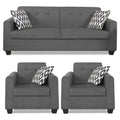 Adorn India Wood Blazer Plus 3-1-1 Five Seater Sofa Set (Grey)