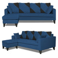Adorn India Denver L Shape 5 Seater Sofa Set LHS (Blue) (3 Year Warranty)