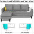 Adorn India Chandler L Shape 4 Seater Sofa Set Plain (Grey)