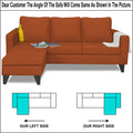 Adorn India Chandler Plain L Shape 4 Seater Sofa Set (Rust) (3 Year Warranty)