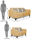 Adorn India Bladen 3-2 Five Seater Sofa Set (Beige)