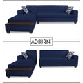 Adorn India Blazer L Shape 6 Seater Sofa Set (Left Side) (Blue)