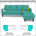 Adorn India Chandler Plain L Shape 5 Seater Sofa Set RHS (Aqua Blue) (3 Year Warranty)