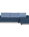Adorn India Alexia Plus L Shape 5 Seater Sofa Set Stripes (Right Hand Side) (Blue)