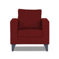 Adorn India Hallton Plain 1 Seater Sofa (Maroon) (3 Year Warranty)