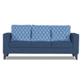 Adorn India Straight line Plus Blossom 3 Seater Sofa (Blue) (3 Year Warranty)