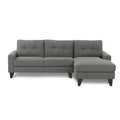 Adorn India Midas L Shape 6 Seater Sofa Set Right Hand Side (Grey) (3 Year Warranty)