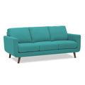Adorn India Damian 3+2 5 Seater Sofa Set (Aqua Blue) (3 Year Warranty)