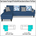 Adorn India Hallton L Shape 5 Seater Sofa Set Digitel Print (Left Hand Side) (Blue) (3 Year Warranty)