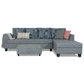 Raiden Crafty L Shape 6 Seater Sofa Set with Center Table (Right Hand Side) (Grey)