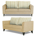 Adorn India Lawson Stripes 3+2 5 Seater Sofa Set with Centre Table (Beige)