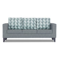 Adorn India Straight line Plus Bricks 3 Seater Sofa (Grey) (3 Year Warranty)