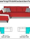 Adorn India Maddox Tufted L Shape 6 Seater Sofa Set (Left Hand Side) (Red)