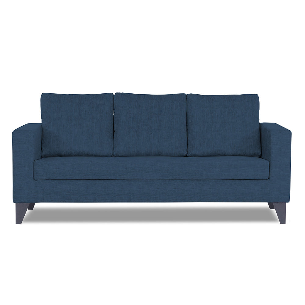 Adorn India Hallton Plain 3 Seater Sofa (Blue)