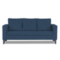Adorn India Hallton Plain 3 Seater Sofa (Blue) (3 Year Warranty)