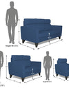 Adorn India Cardello 3-2-1 Six Seater Sofa Set (Blue)