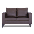 Adorn India Straight line Plus Leatherette 2 Seater Sofa (Brown) (3 Year Warranty)