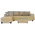 Raiden Damask L Shape 6 Seater Sofa Set with Center Table (Left Hand Side) (Beige)