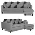Adorn India Denver L Shape 5 Seater Sofa Set RHS (Grey) (3 Year Warranty)