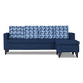 Adorn India Calloway Bricks L Shape 5 Seater Sofa Set (Right Hand Side) (Blue)