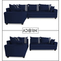 Adorn India Winston L Shape 6 Seater Sofa Set (Left Side) (Blue)