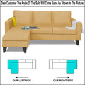 Adorn India Chandler L Shape 4 Seater Sofa Set Plain (Beige)