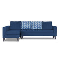 Adorn India Beetle Plus Bricks L Shape 6 Seater Sofa Set (Left Hand Side) (Blue) (3 Year Warranty)