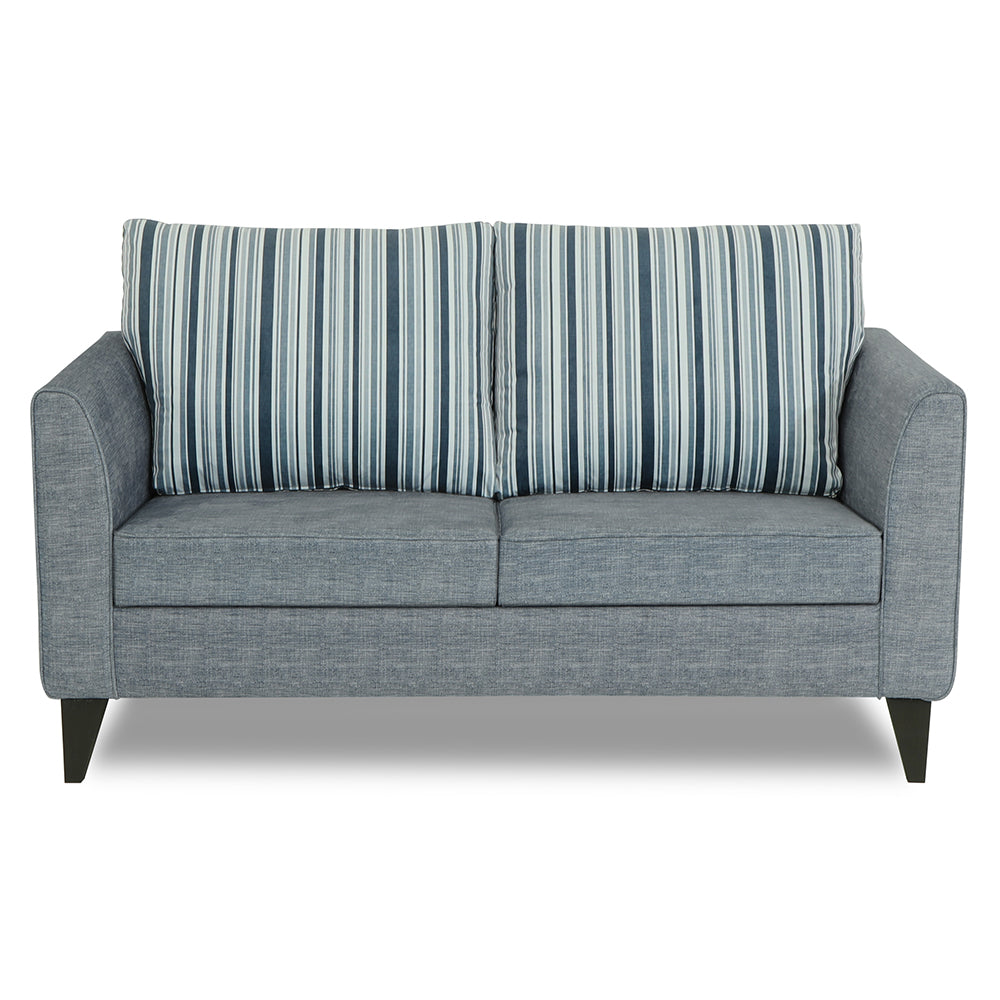 Adorn India Lawson Stripes 2 Seater Sofa (Grey)