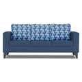 Adorn India Straight line Plus Bricks 3 Seater Sofa (Blue) (3 Year Warranty)