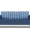 Adorn India Straight line Plus Bricks 3 Seater Sofa (Blue)