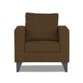 Adorn India Wood Hallton Plain 1 Seater Sofa (Brown) (3 Year Warranty)