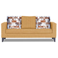 Adorn India Hallton Digital Print Cushion 3 Seater Sofa (Beige) (3 Year Warranty)