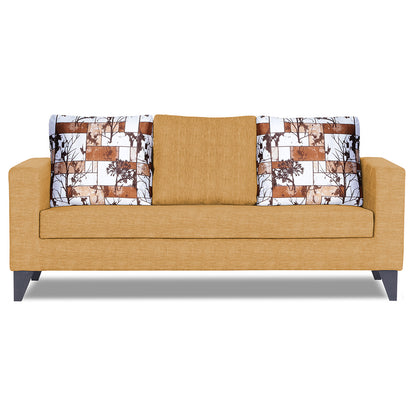 Adorn India Hallton Digitel Print Cushion 3 Seater Sofa (Beige)