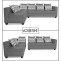 Adorn India Poland L Shape 6 Seater Sofa Set (Left Side) (Grey)