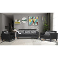 Bladen Leatherette 3+2+1 6 Seater Sofa Set (Black)