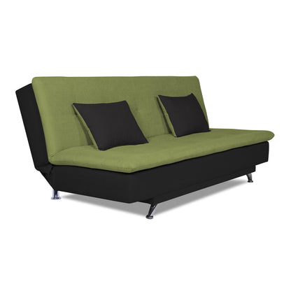 Adorn India Aspen ThreeSeater Sofa cum bed (Green & Black)